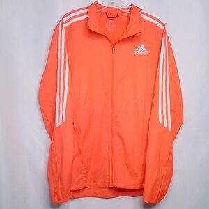ADIDAS MARATHON 3-STRIPES ORANGE (HIGHLIGHTER) RUNNING JACKET SIZE M